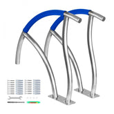 Pool Handrail, 2Pack 30"x30" Swimming Pool Stair Rail, 304 Stainless Steel Stair Pool Hand Rail Rated 375lbs Load Capacity, Pool Rail with Quick Mount Base Plate, and Complete Mounting Accessory